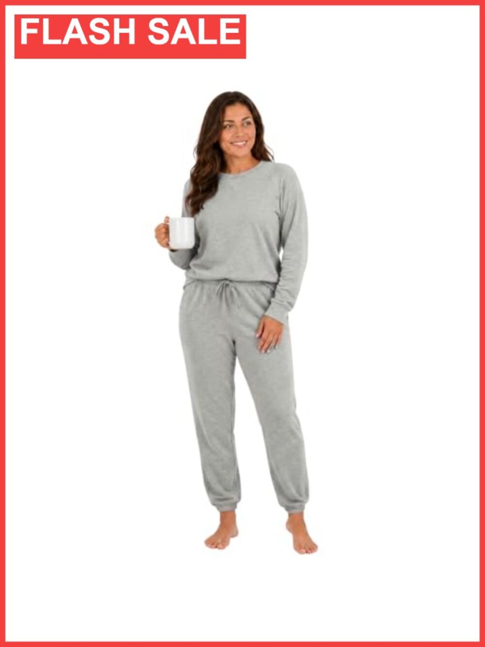 Women's 2 Piece French Terry Lounge Set Pullover & Jogger Pants